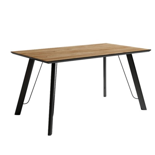 Mesa de comedor rectangular madera y negro