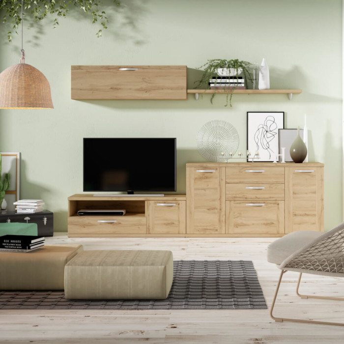 Muebles salón rústico madera barato