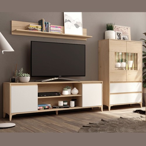 Composición de salón con mueble tv NATUR - Muebles Capsir