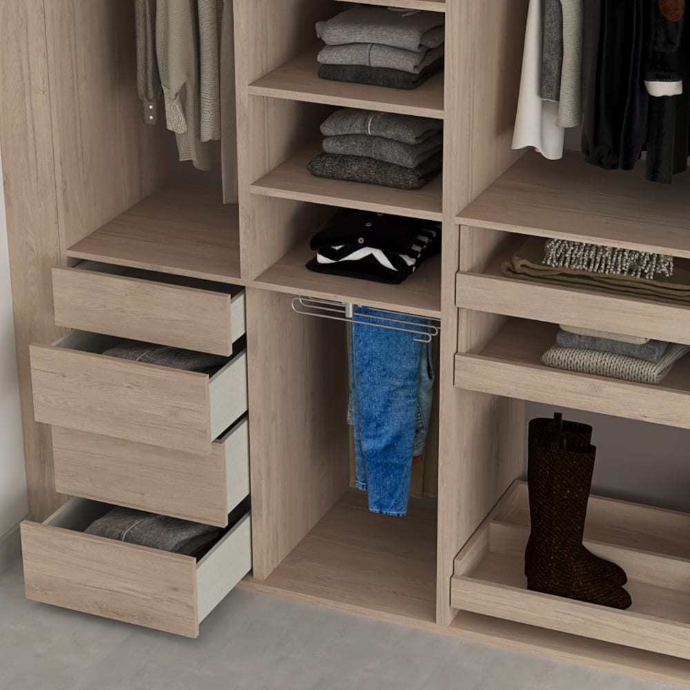 Armario completo con múltiples accesorios