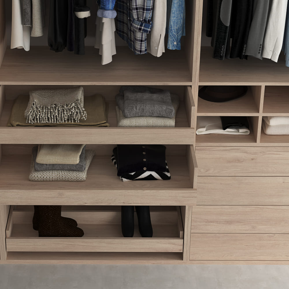 Armario completo con múltiples accesorios