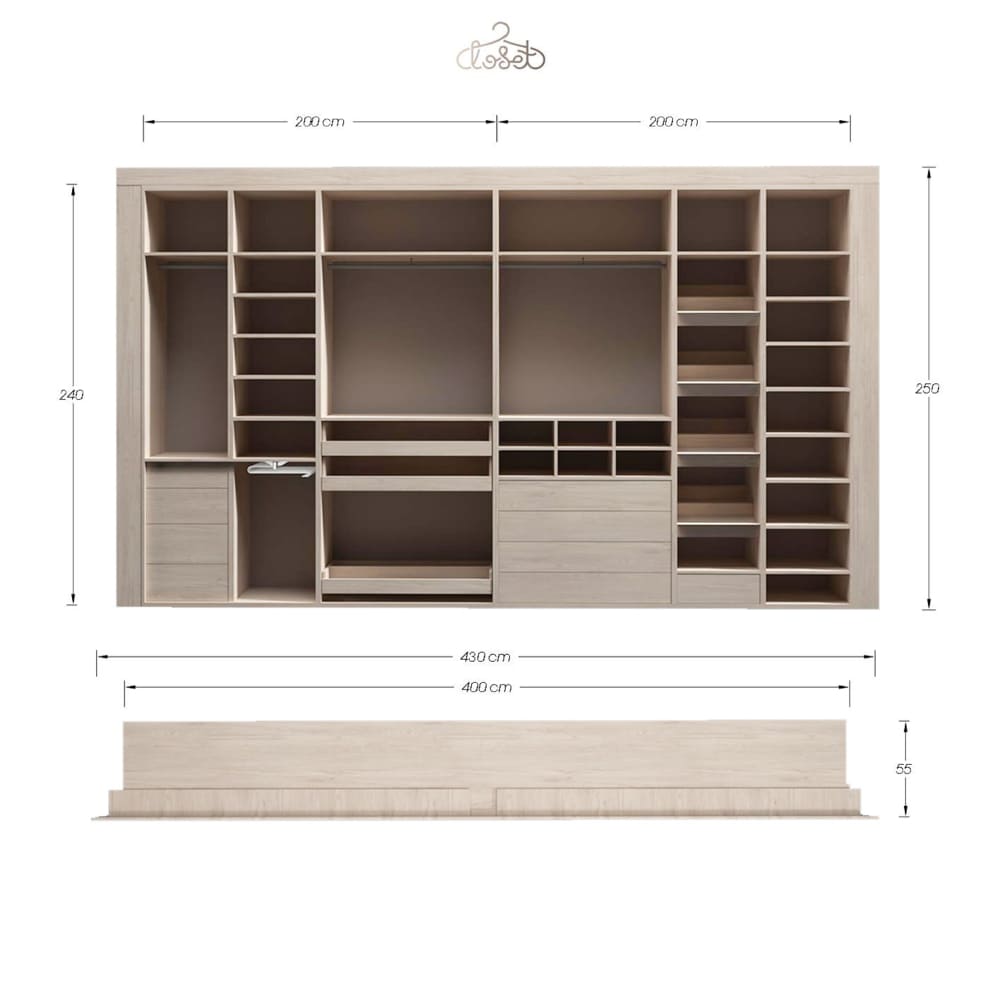 Armario completo con múltiples accesorios