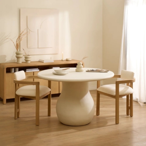 Mesa redonda de microcemento Mush WABI