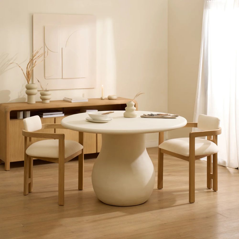 Mesa redonda de microcemento Mush WABI