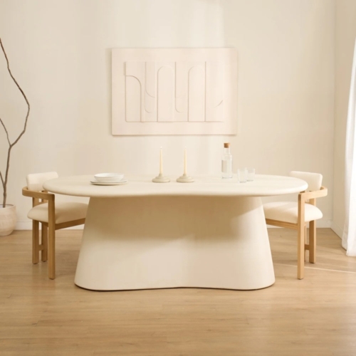 Mesa de microcemento Cloud formas organicas WABI tienda muebles gandia Arua Interiores