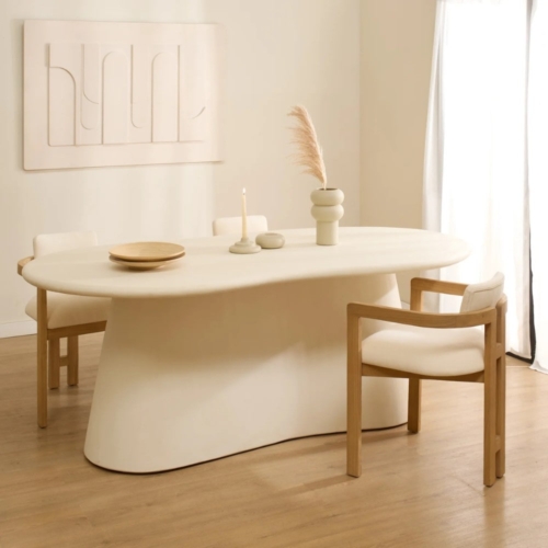 Mesa de microcemento Cloud formas organicas WABI tienda muebles gandia Arua Interiores